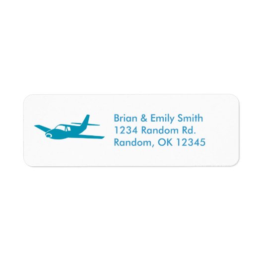 Rücksendeadressen-Aufkleber mit einfachem blauem F (Vorne)