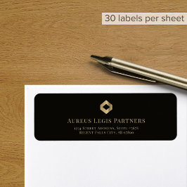 Rücksendeadressen-Aufkleber mit Gold-Logo