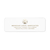 Rücksendeadressen-Aufkleber mit Goldjustizskala (Vorne)