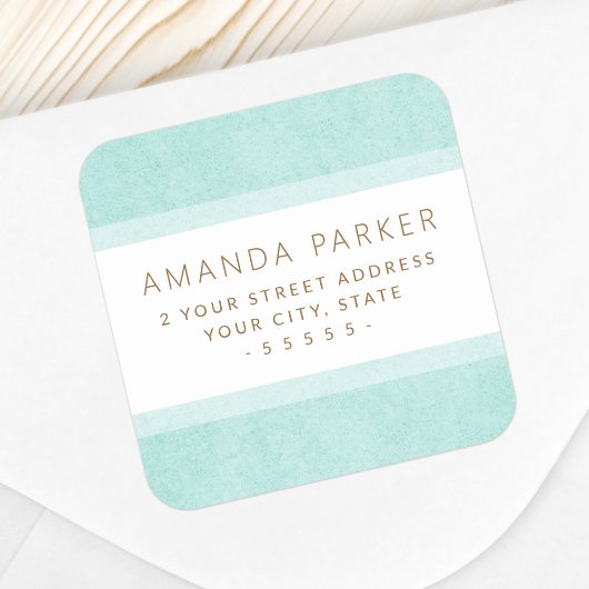 Rücksendeadressen-Aufkleber mit hellen Aquarelle Quadratischer Aufkleber