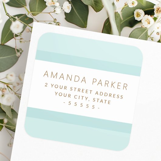 Rücksendeadressen-Aufkleber mit hellen Aquarelle Quadratischer Aufkleber