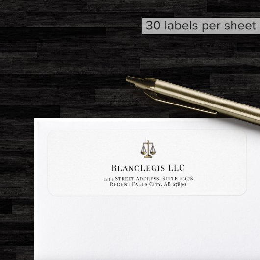 Rücksendeadressen-Aufkleber mit Justizskala