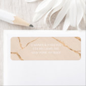 Rücksendeadressen-Aufkleber mit Rosa- und Goldmarm (Insitu)