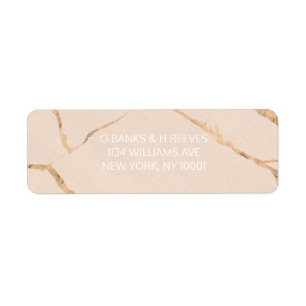 Rücksendeadressen-Aufkleber mit Rosa- und Goldmarm