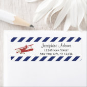 Rücksendeadressen-Aufkleber mit rotem Flugzeug (Insitu)