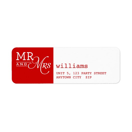 RÜCKSENDEADRESSEN-AUFKLEBER mr & mrs typografisch (Vorne)