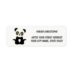 Rücksendeadressen-Aufkleber. Panda