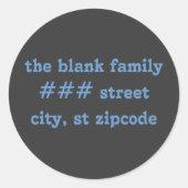 Rücksendeadressen-Aufkleber - Personalisierung Runder Aufkleber (Vorderseite)