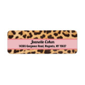 Rücksendeadressen-Aufkleber Rosa Leopard (Vorne)