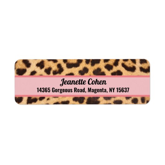 Rücksendeadressen-Aufkleber Rosa Leopard (Vorne)