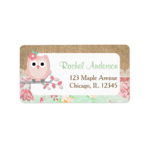 Rücksendeadressen-Aufkleber, Shabby Chic Adressaufkleber