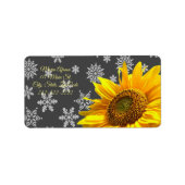 Rücksendeadressen-Aufkleber Sonnenblumen Schneeflo Adressaufkleber (Vorne)