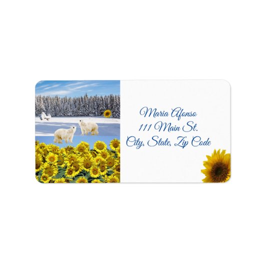 Rücksendeadressen-Aufkleber Sonnenblumenblume Adressaufkleber (Vorne)