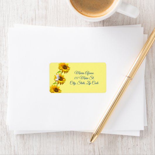 Rücksendeadressen-Aufkleber Sonnenblumenblume Adressaufkleber (Insitu)