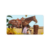 Rücksendeadressen-Aufkleber Sonnenblumenpferd Adressaufkleber (Vorne)