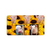 Rücksendeadressen-Aufkleber Sonnenblumenschwein Adressaufkleber (Vorne)