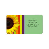 Rücksendeadressen-Aufkleber Sonnenblumenstreifen Adressaufkleber (Vorne)
