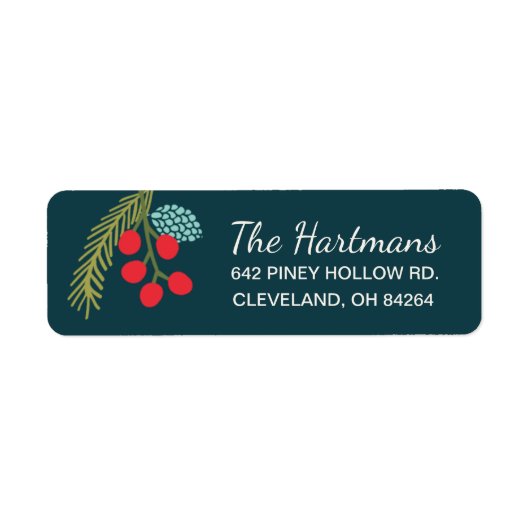 Rücksendeadressen-Aufkleber und Pinienbäume (Vorne)