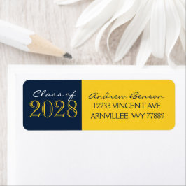 Rücksendeadressen-Aufkleber von Gold und Navy Blue