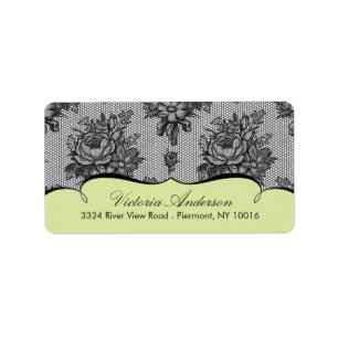 Rücksendeadressen-Aufkleber von Green Lace Damask. Adressaufkleber