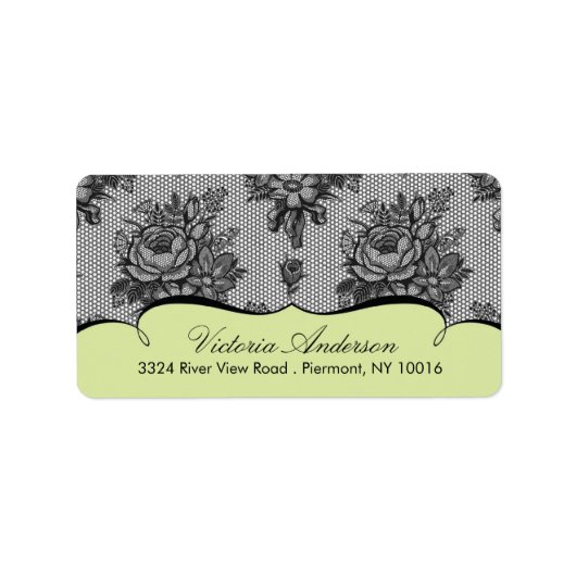 Rücksendeadressen-Aufkleber von Green Lace Damask. Adressaufkleber (Vorne)