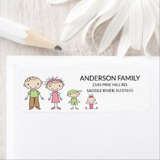 Rücksendeadressen-Aufkleber von Personen mit Famil