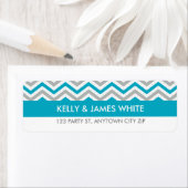 RÜCKSENDEADRESSEN-AUFKLEBER: Zickzack Streifen Aqu (Insitu)