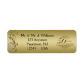 Rücksendeadressen-Aufkleber zum 50. Hochzeitstag (Vorne)