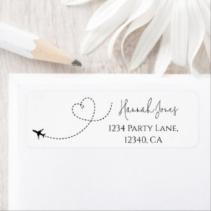 Rücksendeadressen-Aufkleber zum Thema Herzflüge