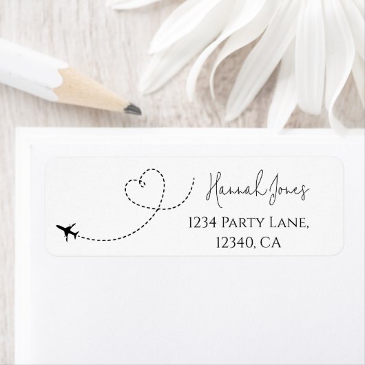 Rücksendeadressen-Aufkleber zum Thema Herzflüge (Insitu)