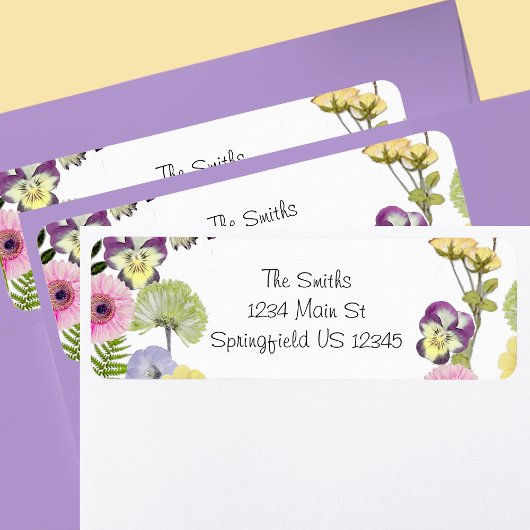 Rücksendeadressen-Aufkleber zum Thema Wildblume