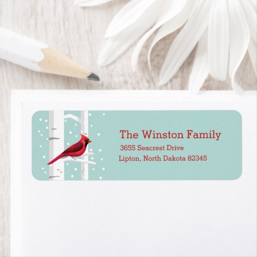 Rücksendeadressen-Aufkleber zum WeihnachtsKardinal (Insitu)