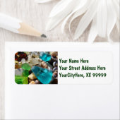 Rücksendeadressen-Aufklebers Beach Seaglass Agates (Insitu)