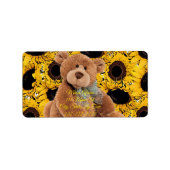 Rücksendeadressen-Aufklebers Sunflower Teddy Bär Adressaufkleber (Vorne)