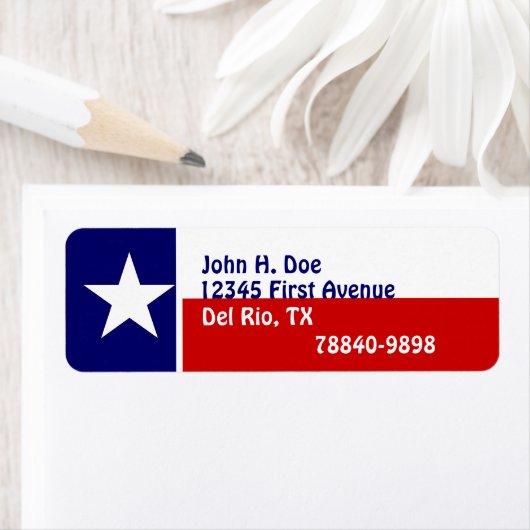 Rücksendeadressen-Aufklebers Texas Lone Star Flag (Insitu)