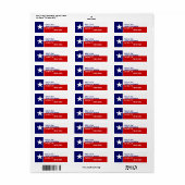 Rücksendeadressen-Aufklebers Texas Lone Star Flag (Vorne)