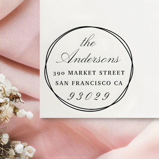 Rücksendeadressen und Familienname Gummistempel