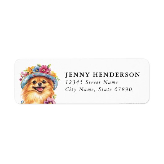 Rücksendeadressetikett für Pomeranian (Vorne)