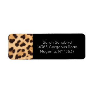 Rücksendeadressetiketten im Vintage-Stil Leoparden