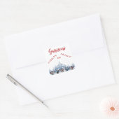 Rücksendeanschrift für Snowmen und Rentiere Quadratischer Aufkleber (Umschlag)