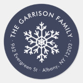 Rücksendeaufkleber für den Winter Runder Aufkleber (Vorderseite)