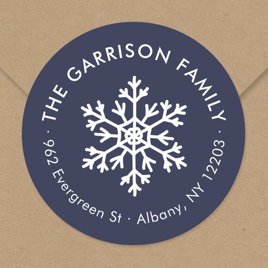 Rücksendeaufkleber für den Winter Runder Aufkleber