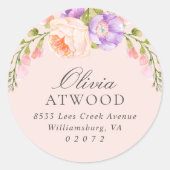 Rücksendeaufkleber für Rot und Violett Runder Aufkleber (Vorderseite)