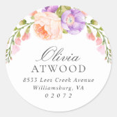 Rücksendeaufkleber für Rot und Violett Runder Aufkleber (Vorderseite)