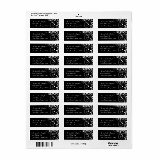 Rücksendeaufkleber für Schwarz und Weiß (Vorne)