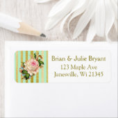 Rücksendeaufkleber mit grün und goldgestrichen Zei (Insitu)