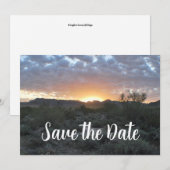 Rücksendeetikett mit Wüstenhintergrund Save The Date (Vorne/Hinten)