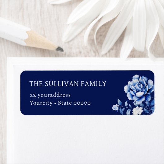 Rücksendekennzeichen für Aquarellblau-Blume (Insitu)