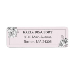 Rücksendekennzeichen für handgezeichnete Blume