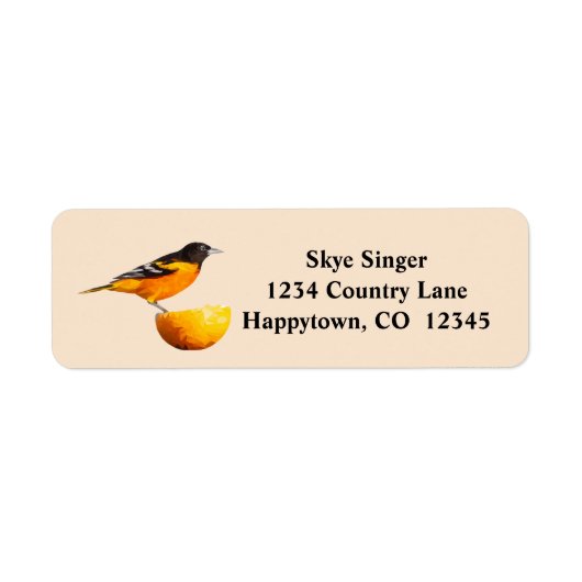 Rücksendekennzeichen für hübsche Oriole Bird und O (Vorne)